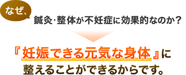 『妊娠できる元気な身体』に整えることができるからです。