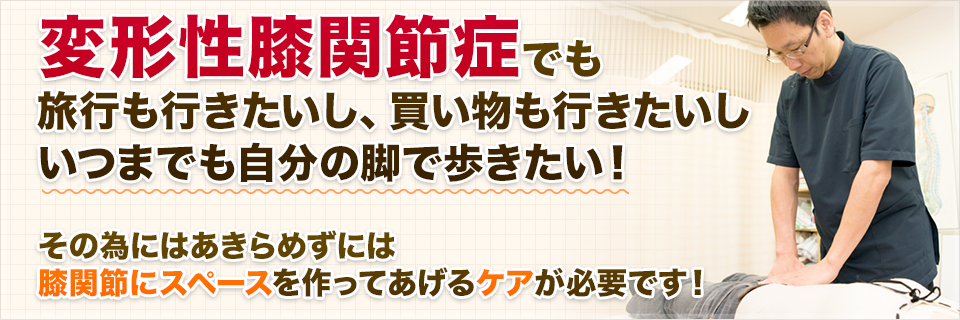 変形性膝関節症でも旅行も行きたいし、買い物も行きたいしいつまでも自分の脚で歩きたい！