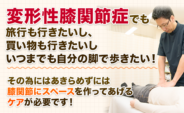 変形性膝関節症でも旅行も行きたいし、買い物も行きたいしいつまでも自分の脚で歩きたい！